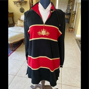 St John Marie Gray Classic Sweat Shirt Navy Red